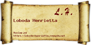 Loboda Henrietta névjegykártya